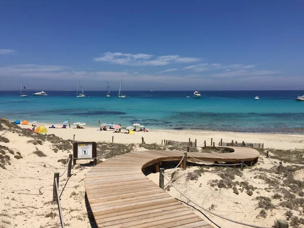 Beatiful Sunny Beach în Formentera — Fotografie, imagine de stoc