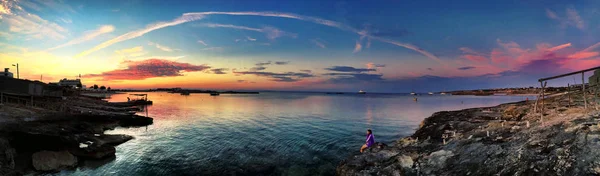 Beatiful sunset  in Formentera — Stock Photo, Image