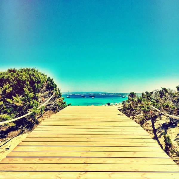 Formentera günde güzel Sunny Beach — Stok fotoğraf