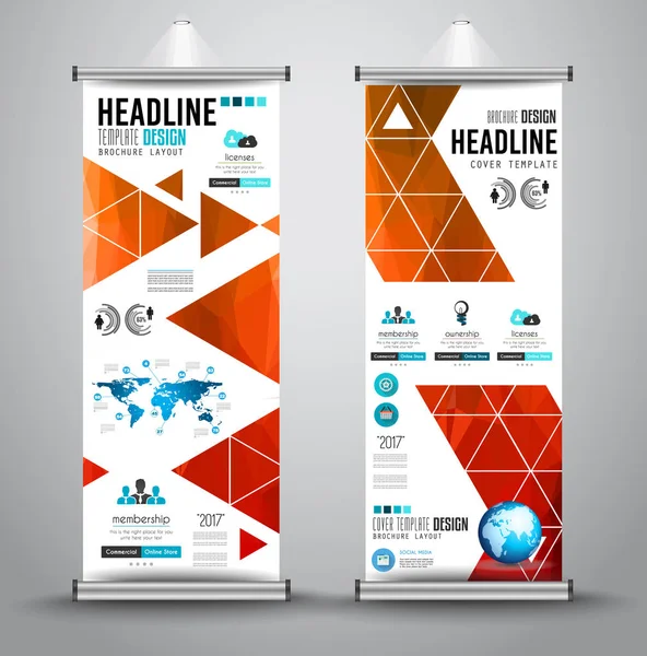 Advertisement roll up business flyers Stock Vector