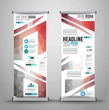 Advertisement roll up business banners  clipart