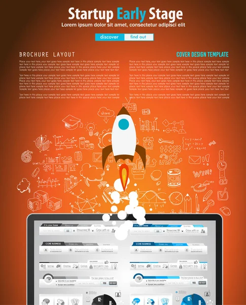 Startup Landing Webpage — Stock Vector