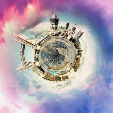Londra'nın kule köprüsüdairesel Panorama