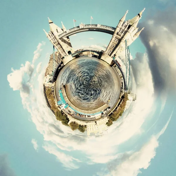 Panorama circolare del Tower Bridge, Londra — Foto Stock