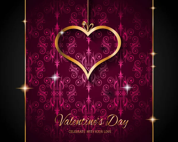 Aftelkalender voor Valentijnsdag sjabloon — Stockvector