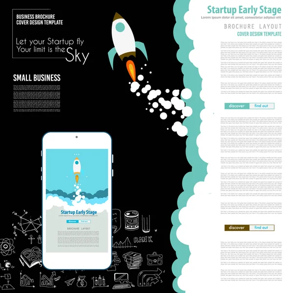 Página web de Startup Landing Diseño — Vector de stock