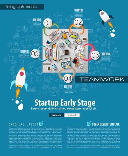 Modelo de folheto do Infográfico de negócios — Vetor de Stock