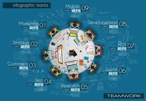 Modelo de folheto do Infográfico de negócios — Vetor de Stock