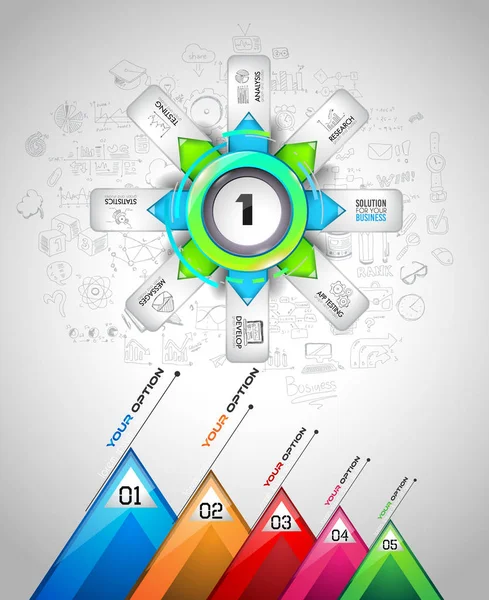 デザイン要素を持つ Infograph テンプレート — ストックベクタ