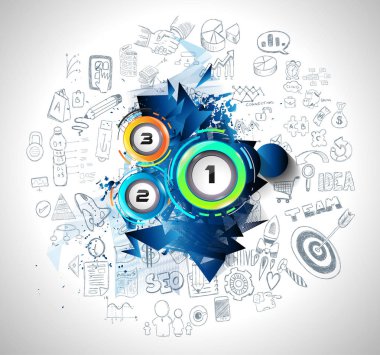 Infograph şablon tasarım öğeleri ile 