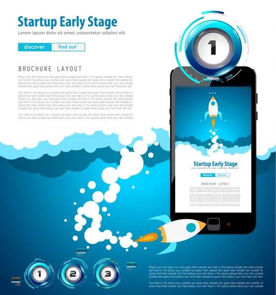 Startup Landing Webpage — Stock Vector
