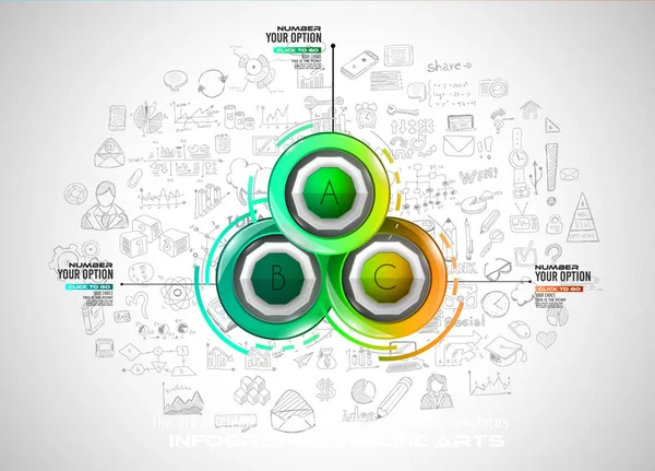 Modelo de infográfico com múltiplas escolhas —  Vetores de Stock