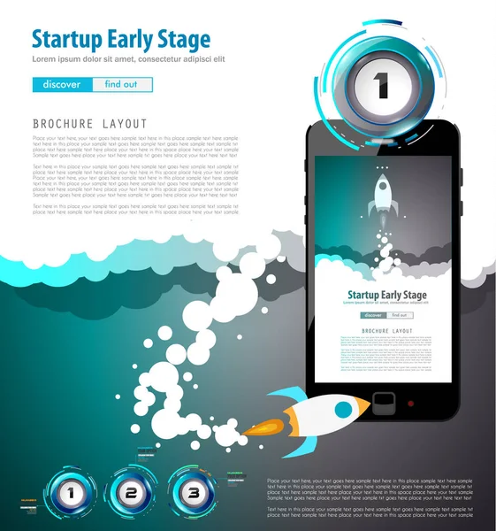 Startup Landing Webpage — Stock Vector