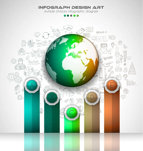 Modelo de infográfico com múltiplas escolhas — Vetor de Stock