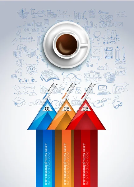 Modello con un caffè fresco — Vettoriale Stock