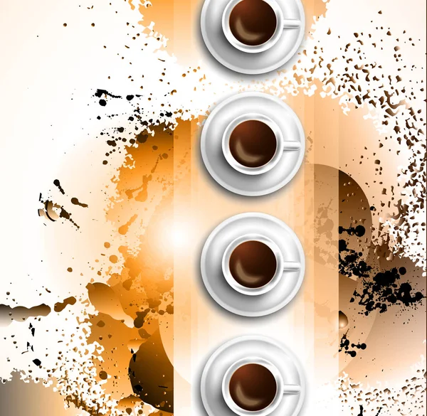 Modèle avec tasses à café — Image vectorielle