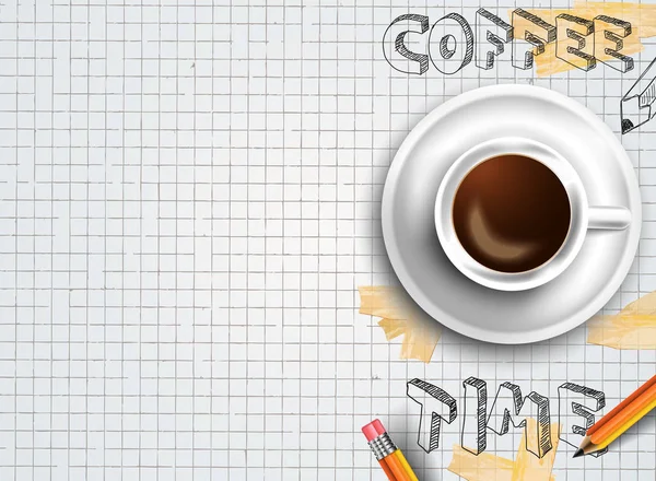 Modèle avec un café frais — Image vectorielle