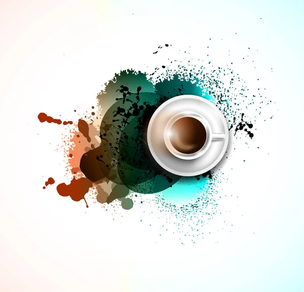 Modèle avec un café frais — Image vectorielle