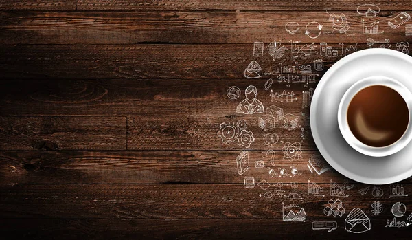 Шаблон с чашкой кофе — стоковое фото