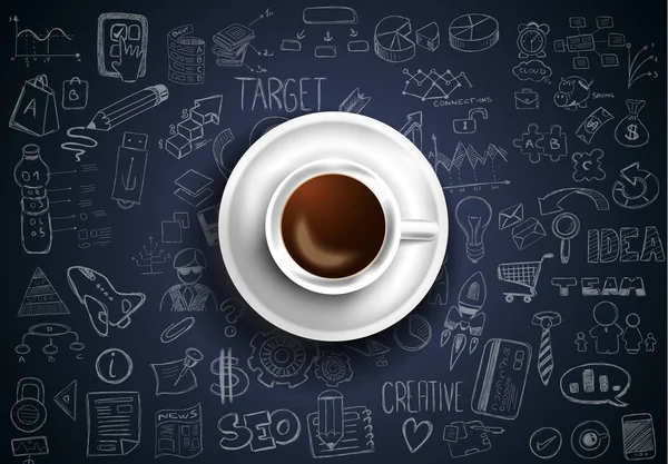 Plantilla con taza de café — Vector de stock