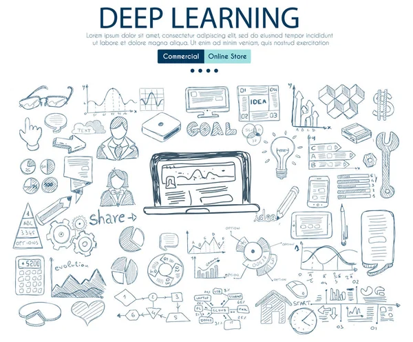 Deep Learning koncepcja — Wektor stockowy