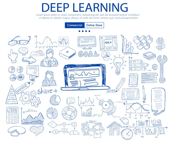 Deep Learning koncepcja — Wektor stockowy