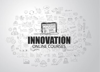 Yenilik kavramı ile iş Doodle çizmek 