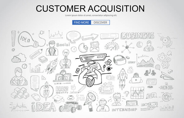 Бизнес стиль дизайна каракули