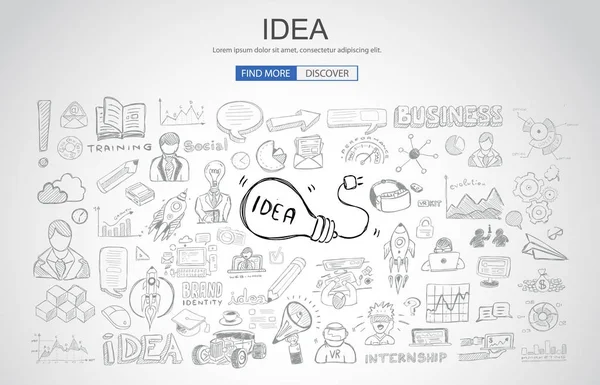 Idea concept con lampadina — Vettoriale Stock