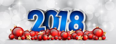 Baubles ile 2018 yeni yıl arka plan