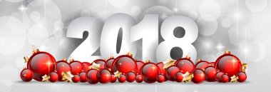 Baubles ile 2018 yeni yıl arka plan