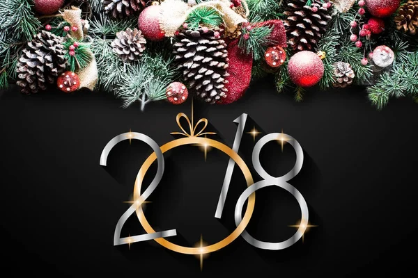 2018 with cones and balls — Stock Photo, Image