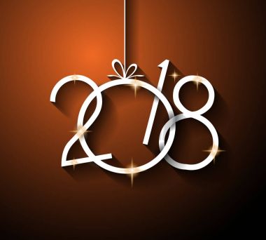 Numaraları 2018 kahverengi zemin üzerine