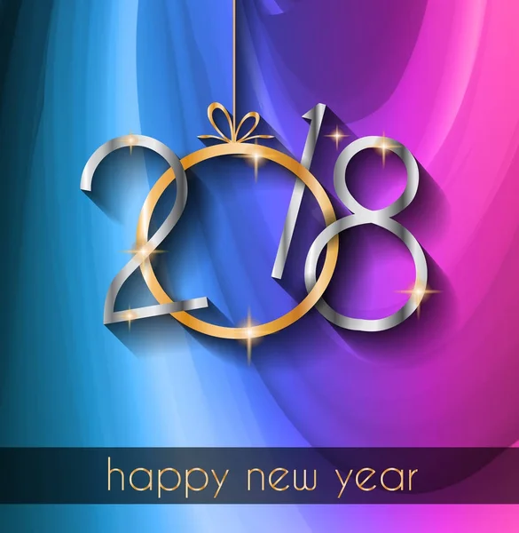Números 2018 y Feliz Año Nuevo — Archivo Imágenes Vectoriales