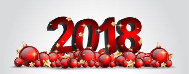 Baubles ile 2018 yeni yıl arka plan