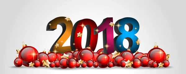 Fundo de Ano Novo 2018 com bugigangas — Vetor de Stock