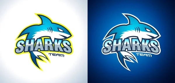 College Team Style Shark Logo — Stock Vector