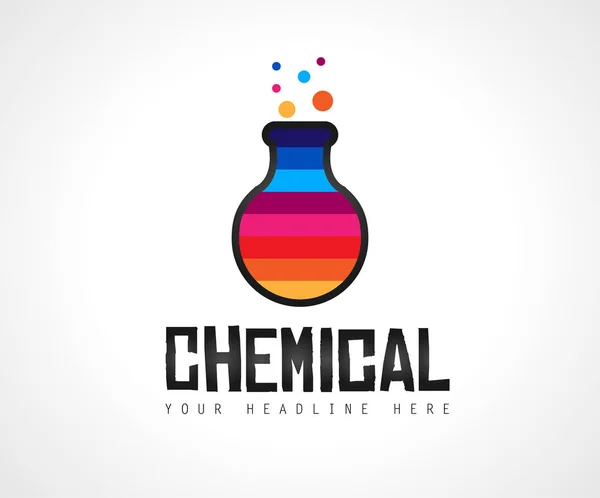 Logo colorido químico creativo — Vector de stock