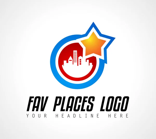 創造的な gps 都市ロゴ — ストックベクタ