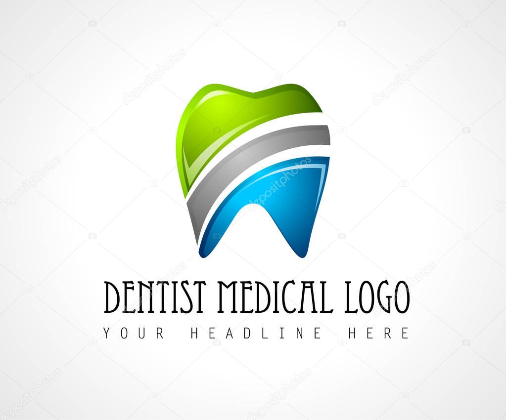 Dentist Medical Clinic Logo design for brand identity, company profile or corporate logos with clean elegant and modern style.