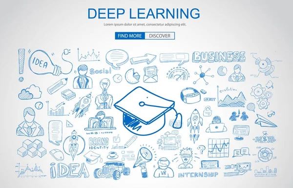 Deep Learning koncepcja — Wektor stockowy
