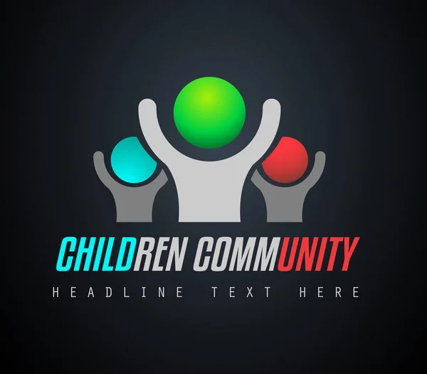 Creative Children Community Logo — Stock Vector