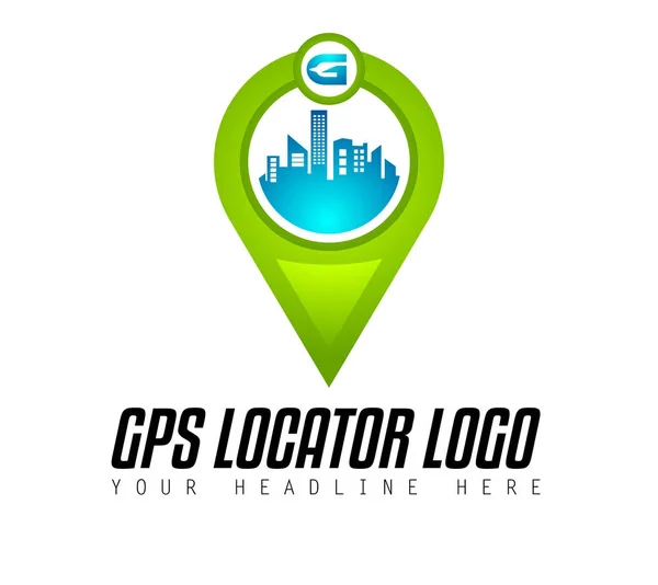 創造的な gps 都市ロゴ — ストックベクタ