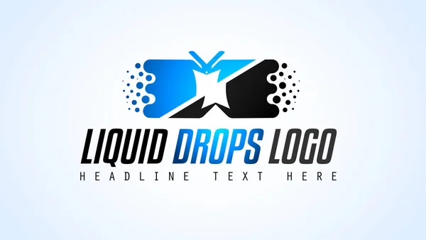 Logotipo de gotas líquido criativo — Vetor de Stock