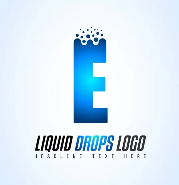 Logotipo de letra de gotas líquidas creativas — Vector de stock