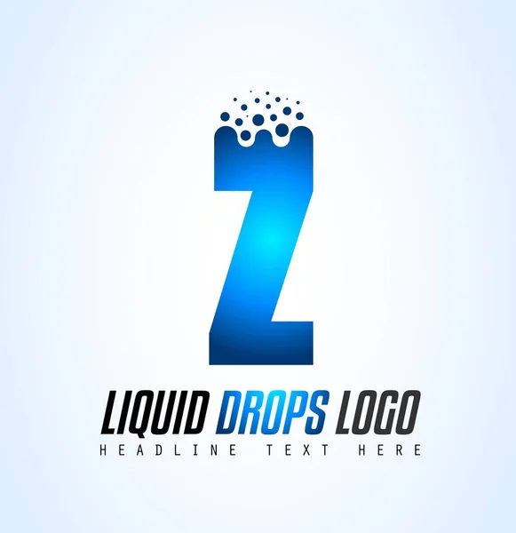 Logo creativo gocce liquide lettera — Vettoriale Stock