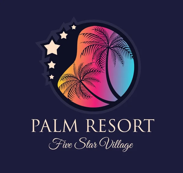 Creatieve Palm Resort Logo — Stockvector