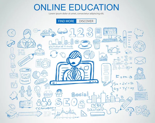 Concepto de educación en línea — Vector de stock