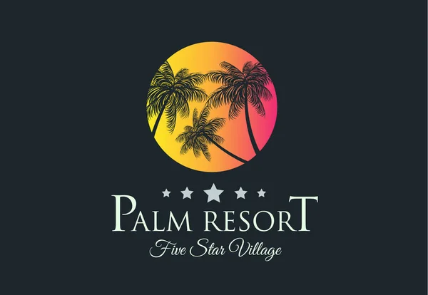 Logo creativo Palm Resort — Vettoriale Stock