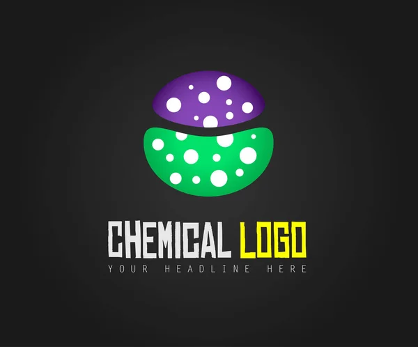 Logo colorido químico creativo — Vector de stock